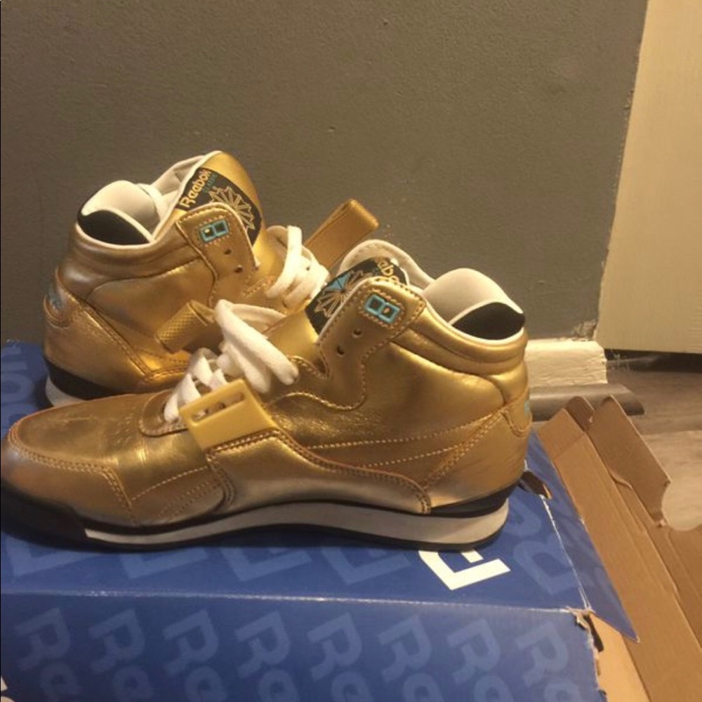 Gold Reebok Sneakers